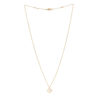 Van Cleef & Arpels 18K Yellow Gold Mother of Pearl Sweet Alhambra Pendant Necklace 3 of 6
