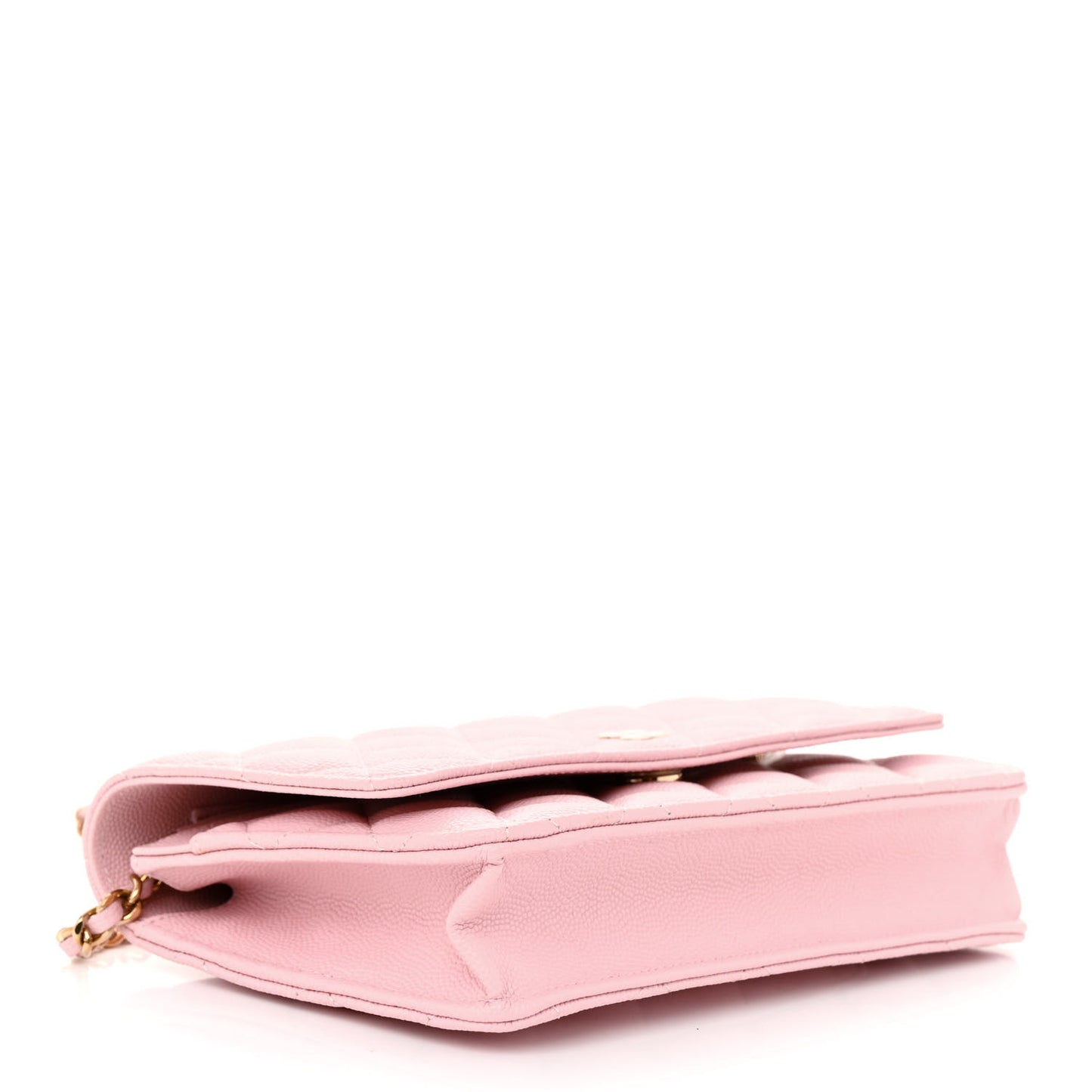 Caviar Quilted Wallet on Chain WOC Light Pink