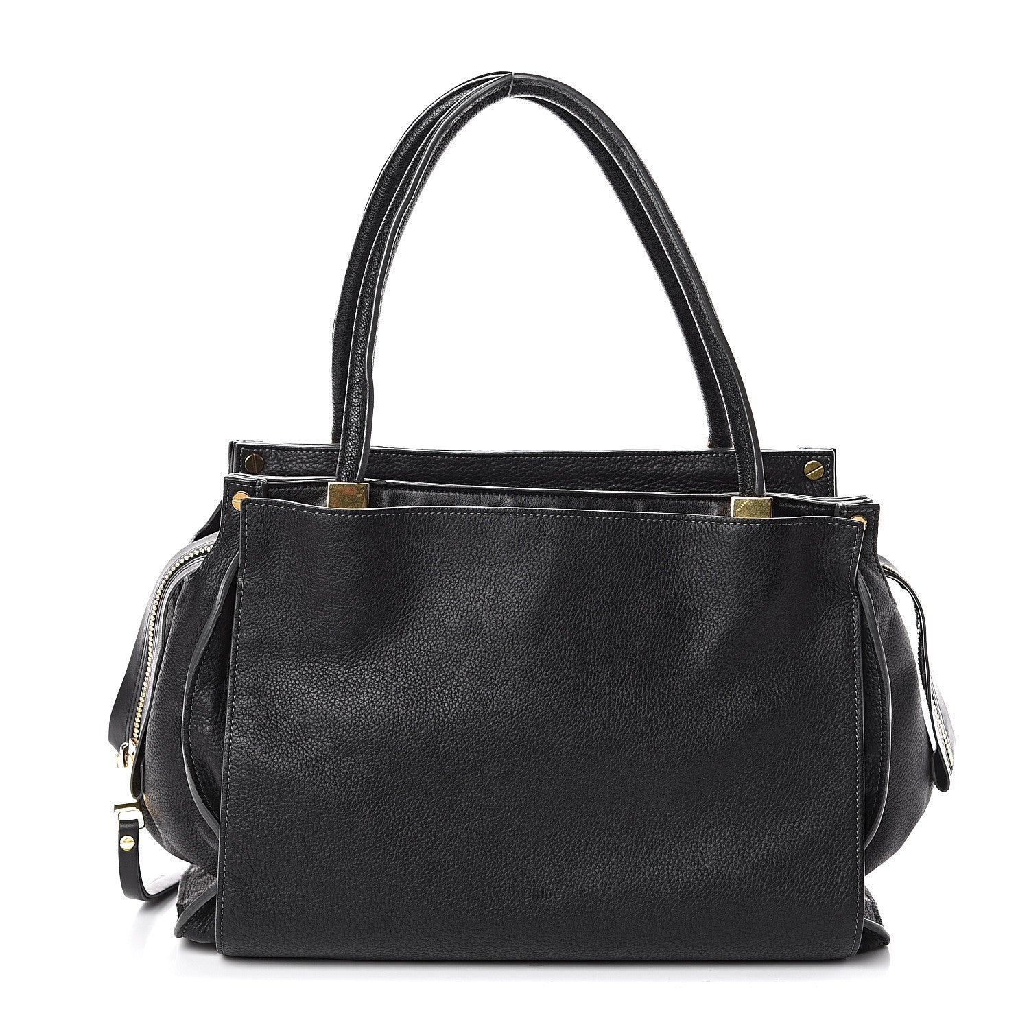 Chloe Pebbled Calfskin Dree Shoulder Bag Black 1 of 8