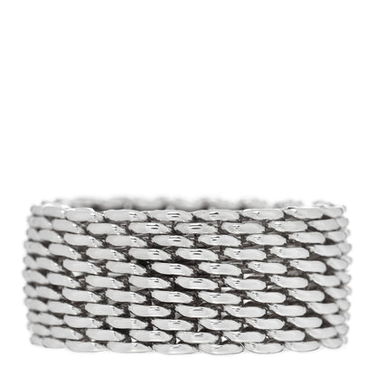 Tiffany Sterling Silver Somerset Mesh Ring 58 8.25 3 of 5