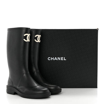 Chanel Caoutchouk CC High Boots 38 Black 8 of 8