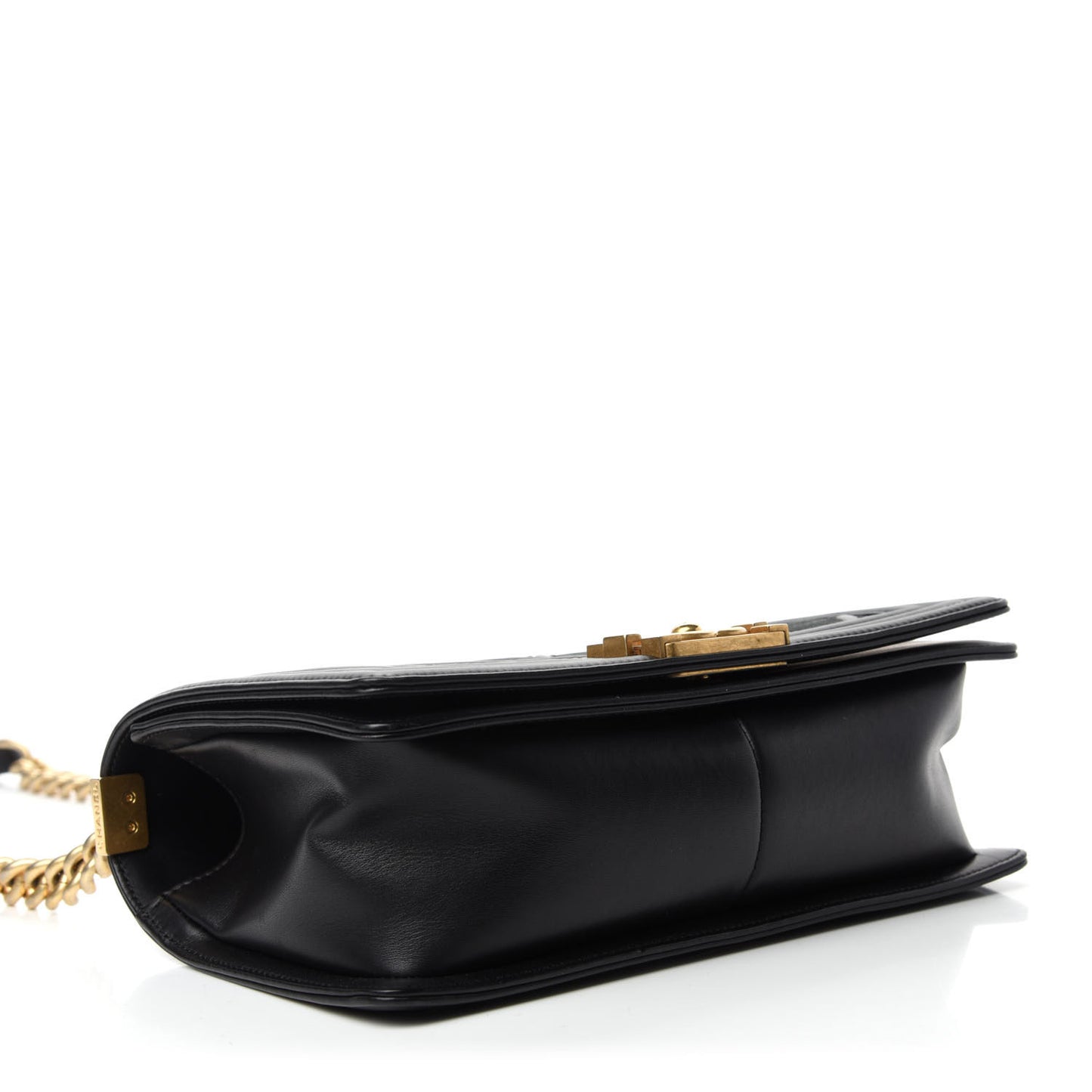 Caviar Suede Calfskin Chevron Medium Boy Flap Black