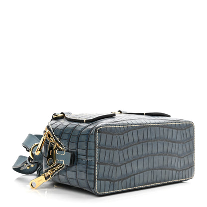 Chloe Calfskin Crocodile Embossed Small Daria Blue 4 of 11