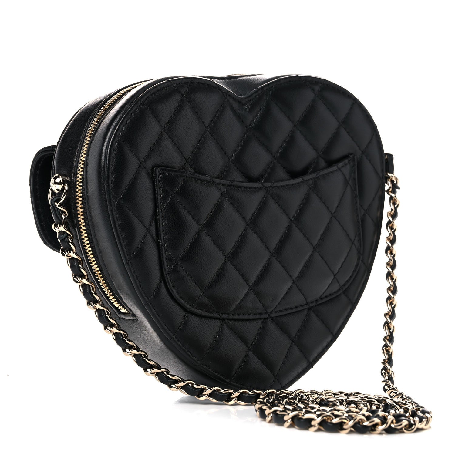 Chanel Lambskin Quilted CC In Love Heart Bag Black 3 of 10