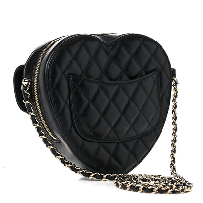 Chanel Lambskin Quilted CC In Love Heart Bag Black 3 of 10