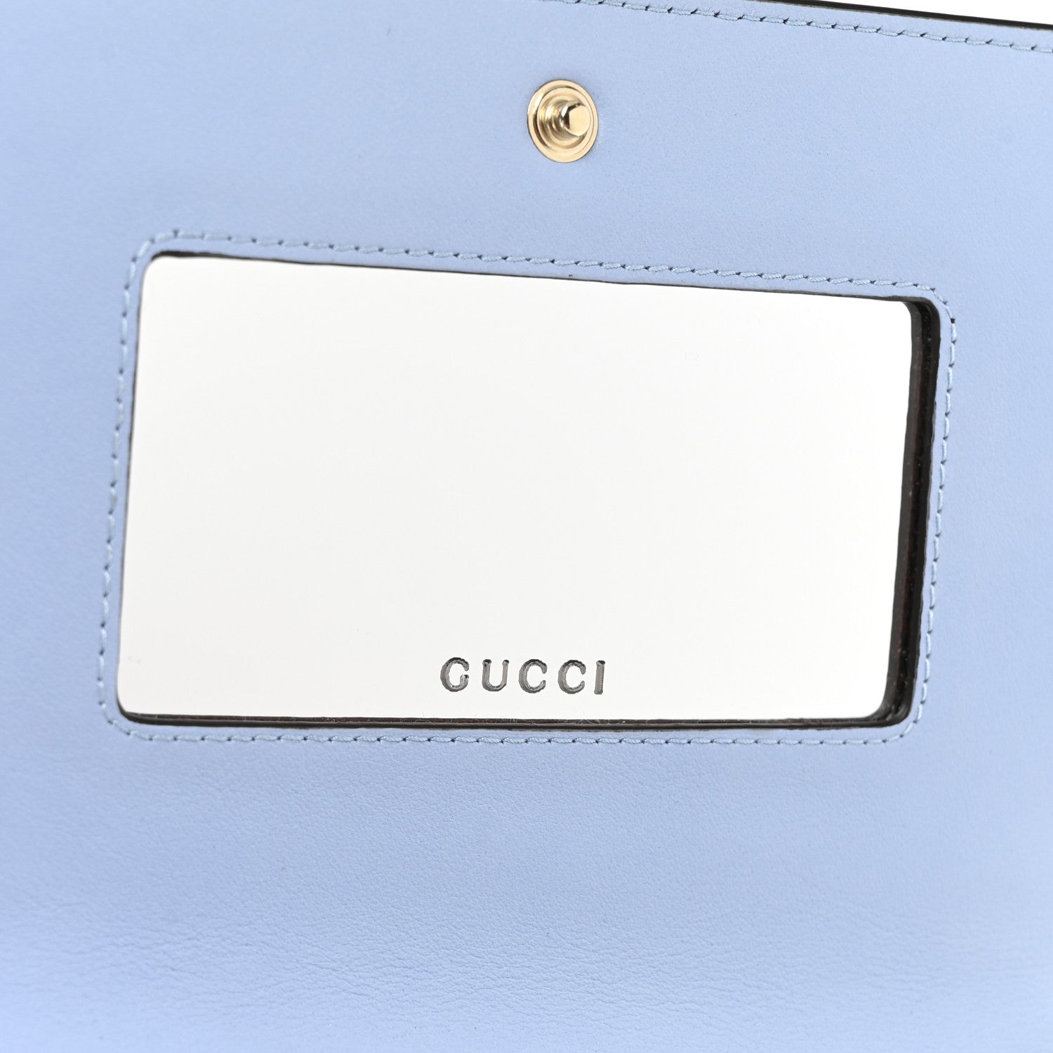 Gucci GG Supreme Monogram Textured Dollar Calfskin Mini GG Marmont Chain Wallet Light Pink Blue Beige 10 of 10