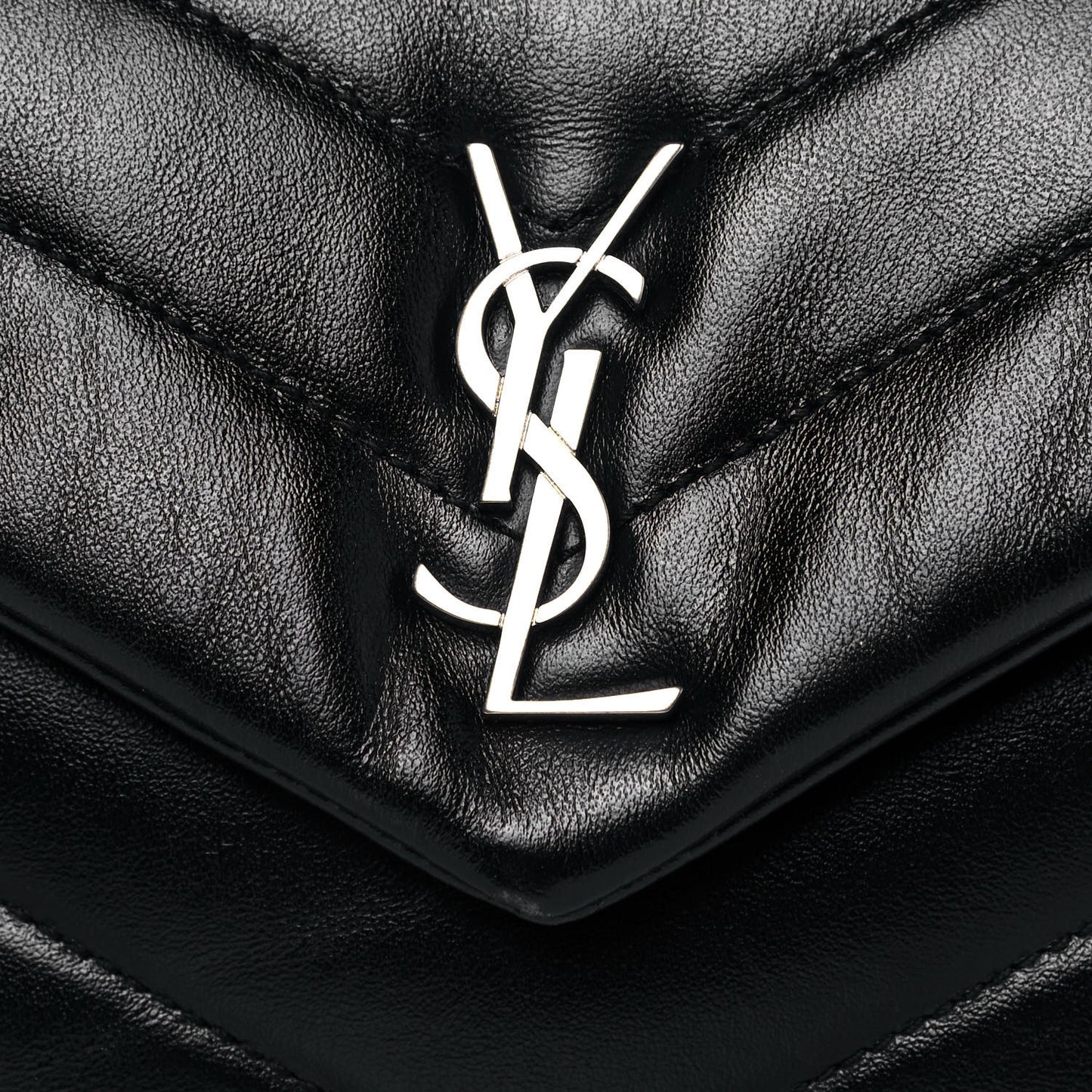 Calfskin Y Quilted Monogram Toy Loulou Crossbody Bag Black