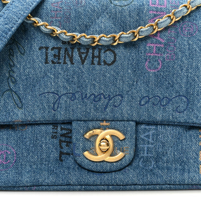 Chanel Denim Quilted Denim Large Mood Flap Blue Multicolor 9 of 11