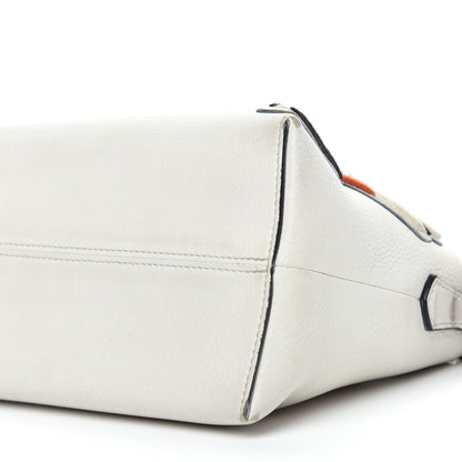 Fendi Vitello Dolce Bird of Paradise Embroidered Medium By The Way Boston Bag White Ice Multicolor 10 of 23