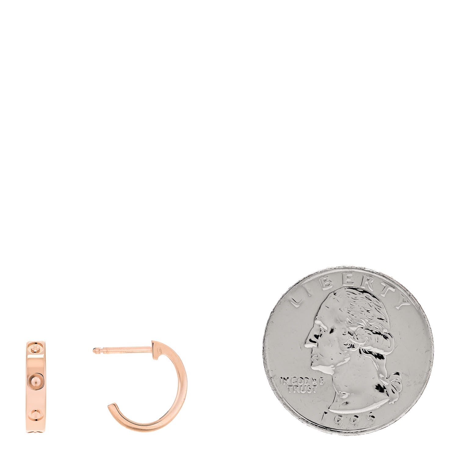 Cartier 18K Pink Gold Small LOVE Hoop Earrings 2 of 8