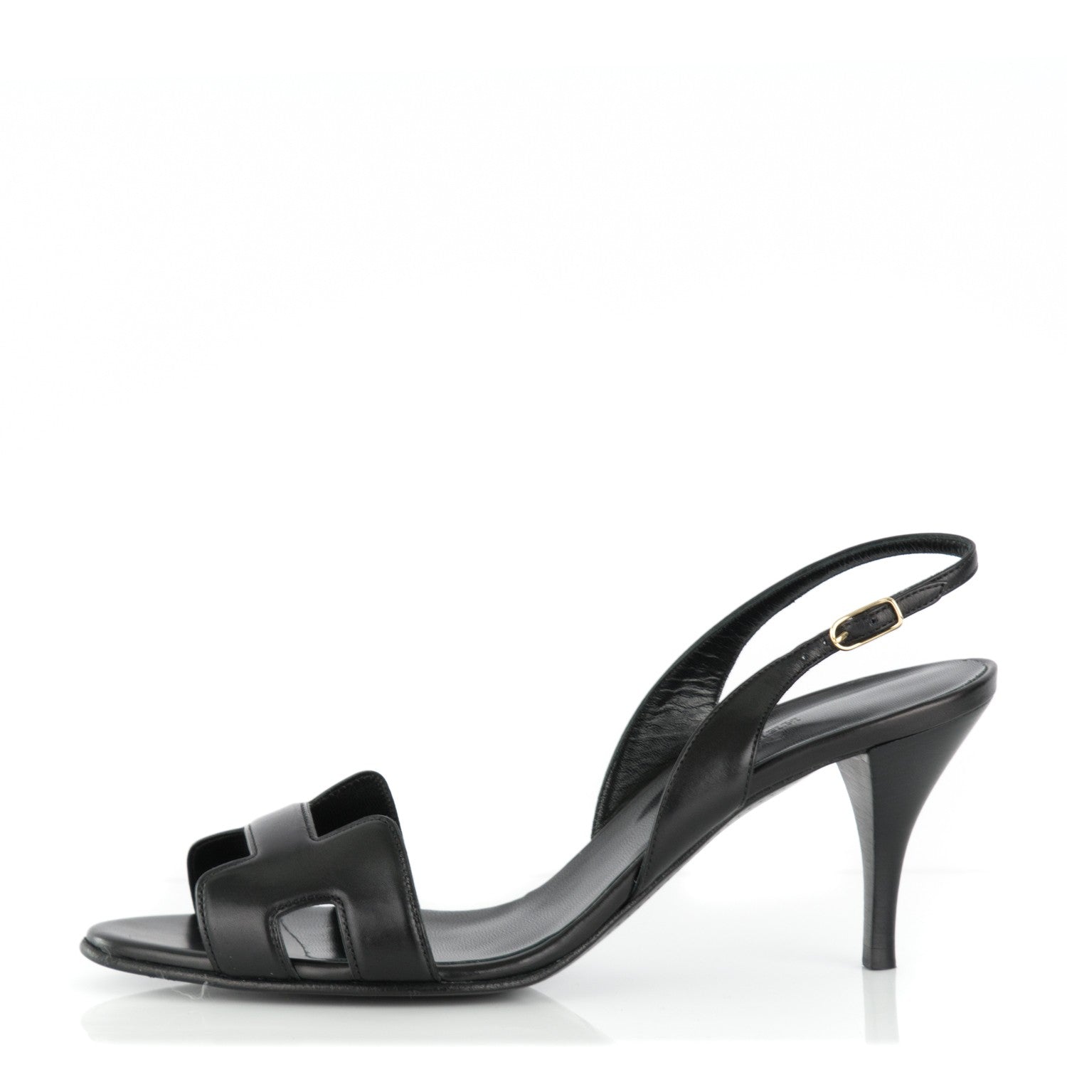 Hermes Nappa Night 70 Slingback Sandals 39 Black 1 of 7