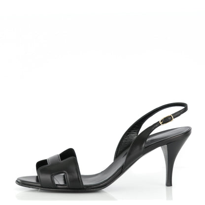 Hermes Nappa Night 70 Slingback Sandals 39 Black 1 of 7
