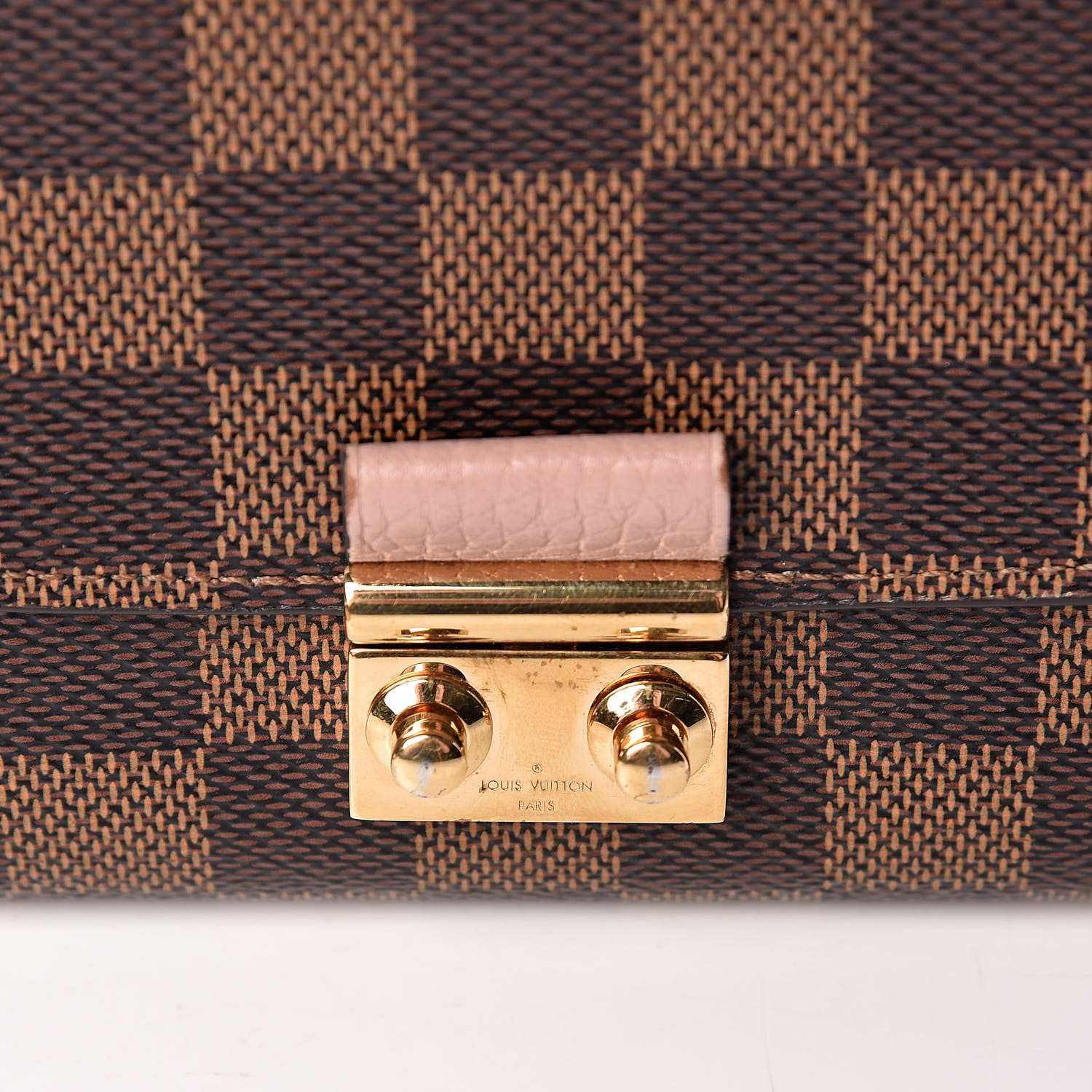 Louis Vuitton Damier Ebene Croisette Chain Wallet Rose Ballerine 8 of 8