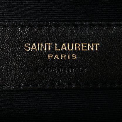 Saint Laurent Calfskin Matelasse Chevron Monogram A5 Wristlet Black 12 of 16