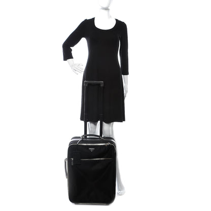 Prada Tessuto Nylon Saffiano Trolley Luggage Black 3 of 21