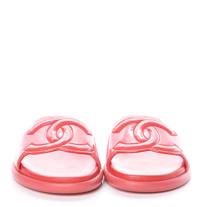 Chanel Patent Calfskin CC Slip On Mules 35 Pink 2 of 9