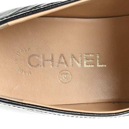 Chanel Shiny Crumpled Calfskin CC Mocassin Loafers 38.5 Black 8 of 11