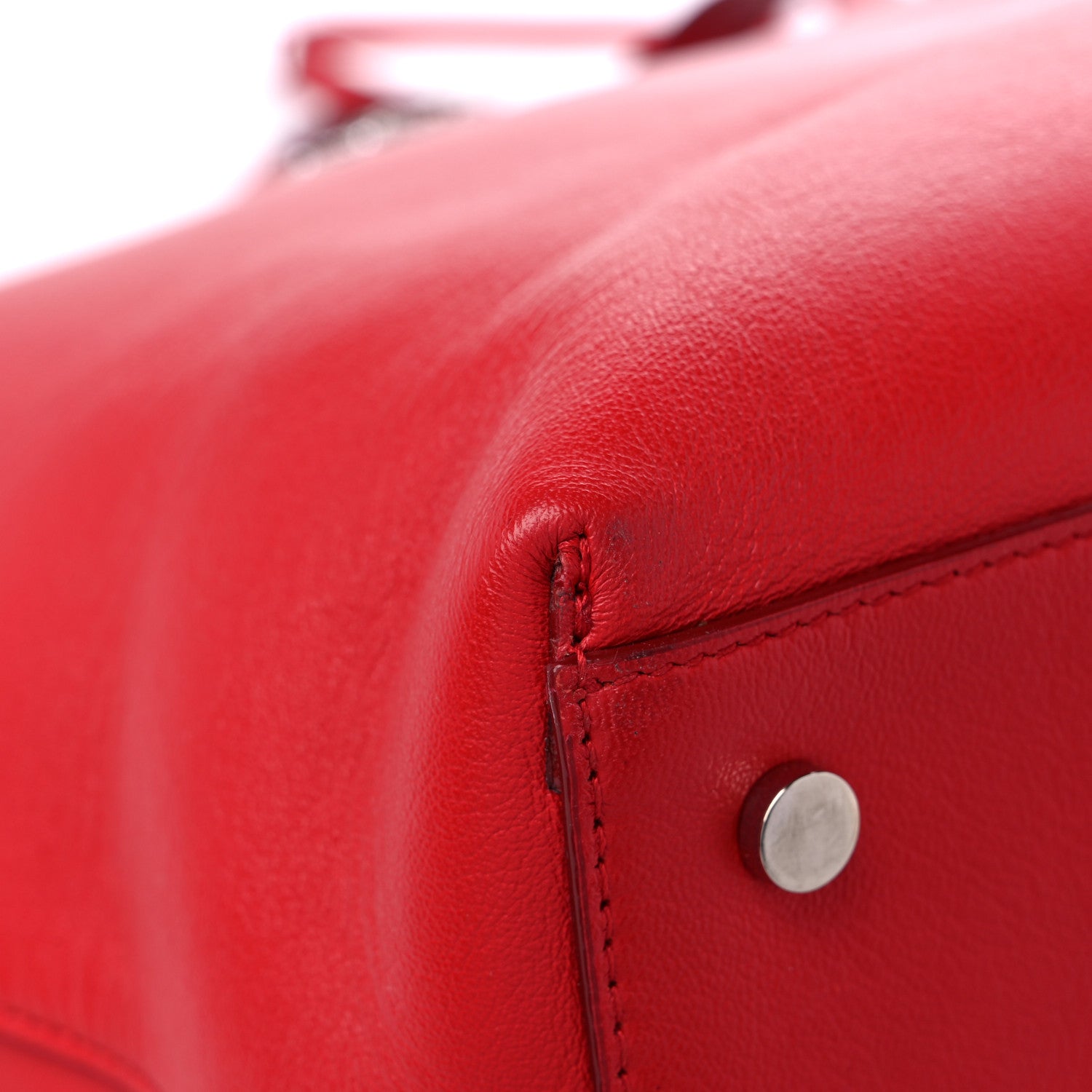 Jimmy Choo Calfskin Crystal Buckle Shopping Tote Red 7 of 17