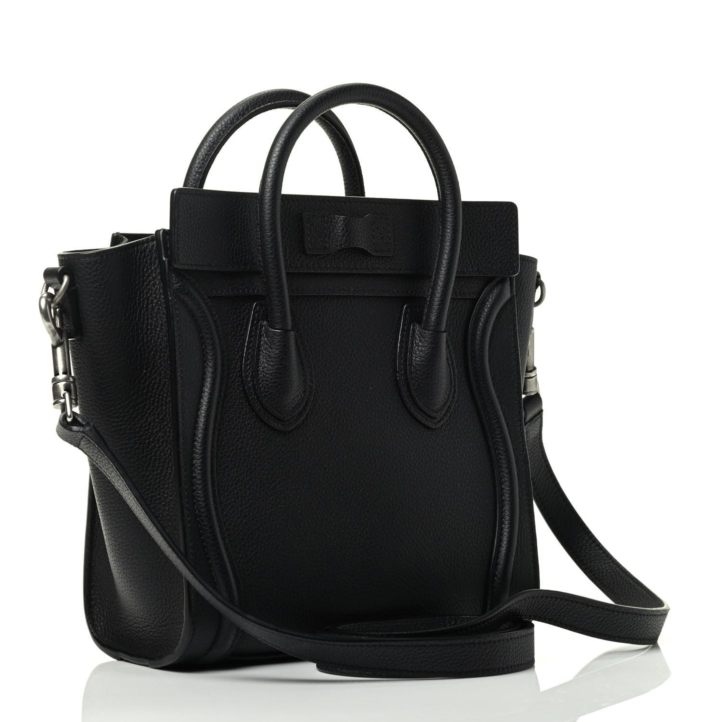 Drummed Calfskin Nano Luggage Black
