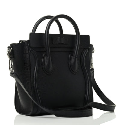 Celine Drummed Calfskin Nano Luggage Black 2 of 3