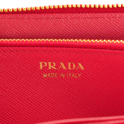 Prada Saffiano Fiocco Bow Zip Around Wallet Peonia 6 of 8