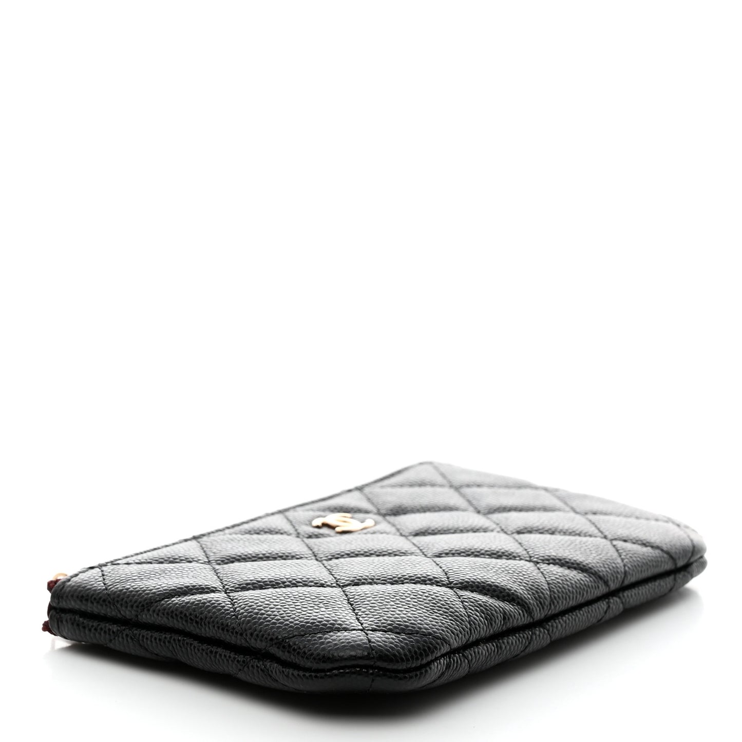 Caviar Quilted Small Cosmetic Case Black
