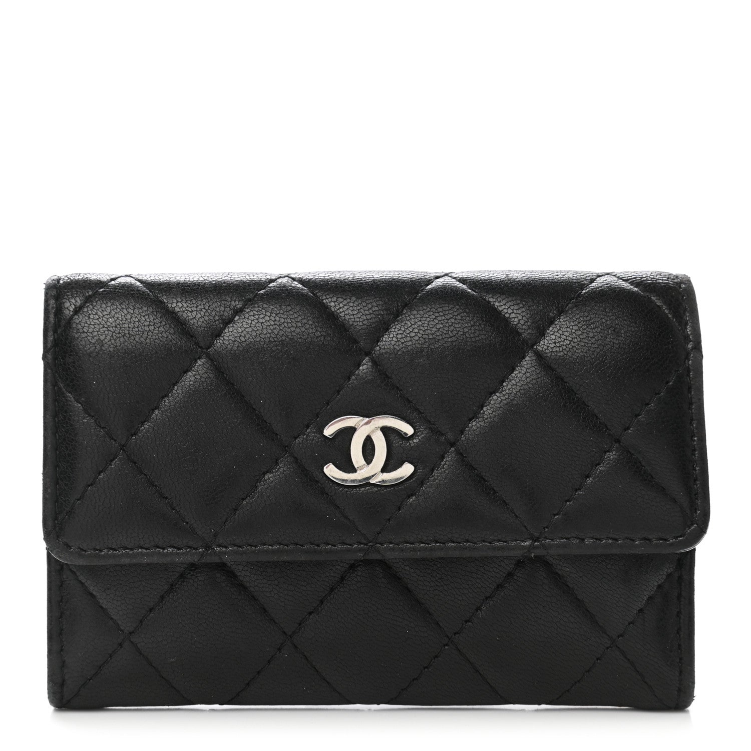 Chanel Lambskin Quilted Flap Card Holder Black 1 of 13