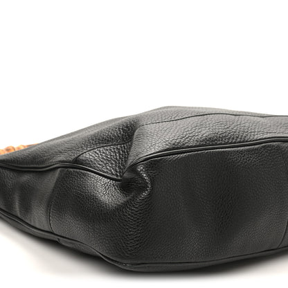 Gucci Pebbled Calfskin Medium Diana Bamboo Shoulder Bag Black 8 of 9