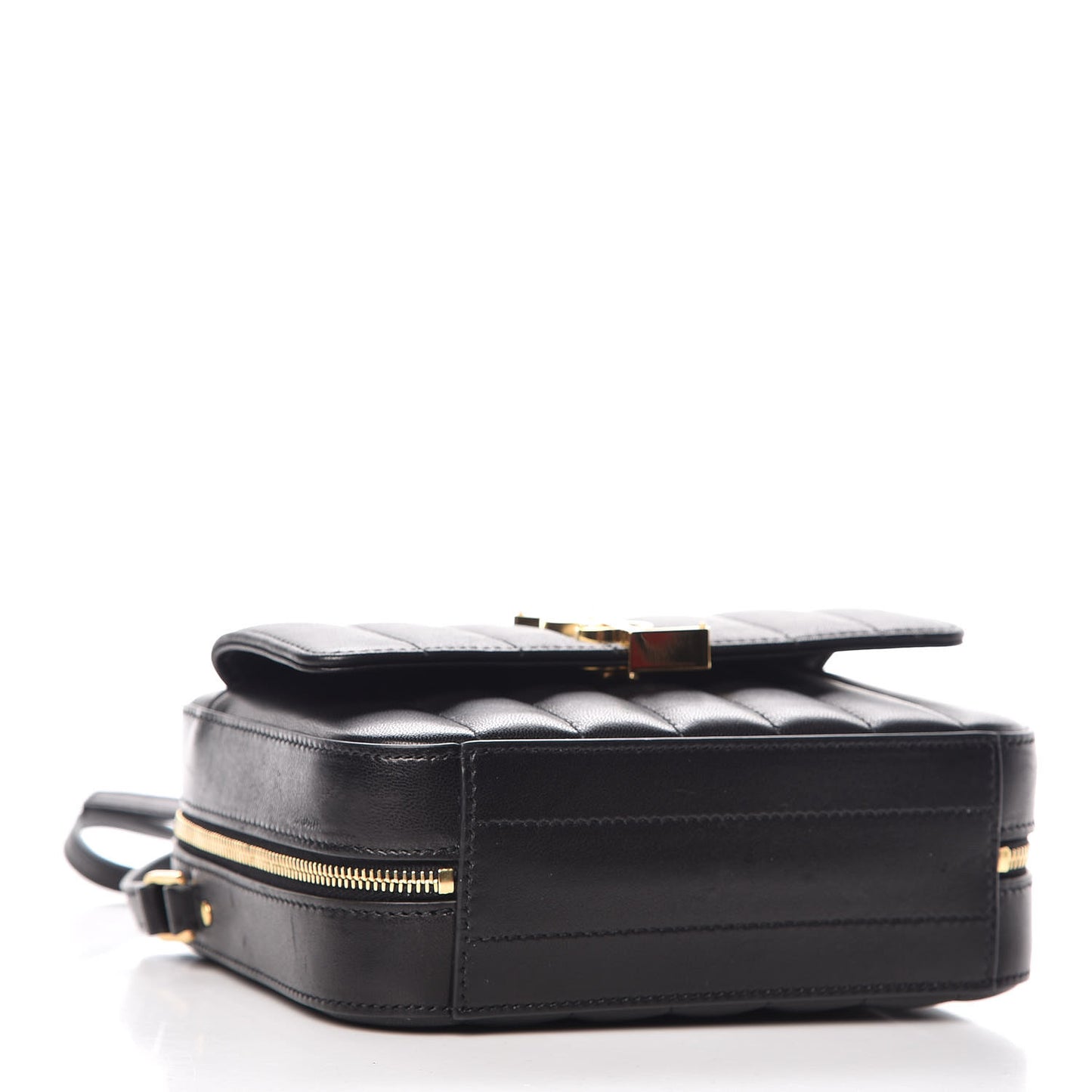 Lambskin Matelasse Monogram Vicky Camera Bag Black