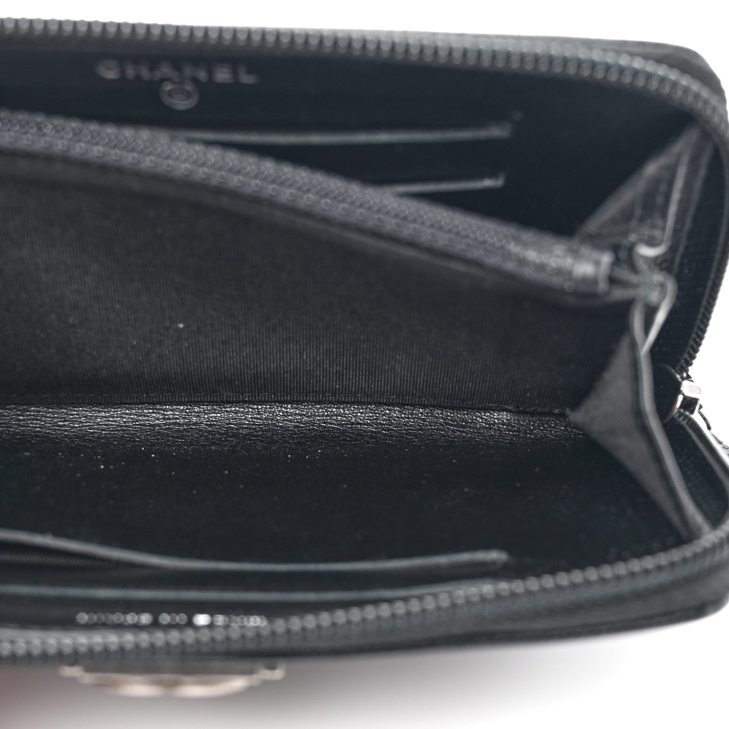 Chanel Caviar Quilted Small Boy Zip Around Wallet Black 6 of 9