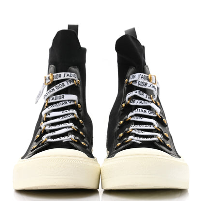 Christian Dior Technical Knit Calfskin Womens Walk'N'Dior High Top Sneakers 39 Black 2 of 9