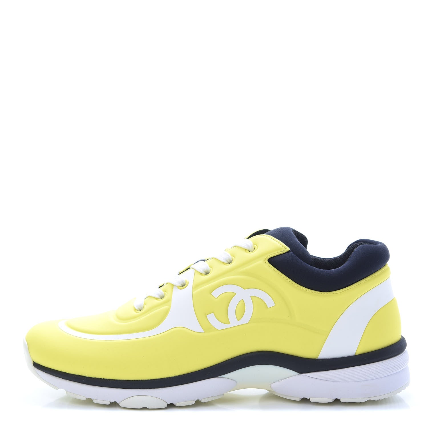 Chanel Lycra Fabric CC Sneakers 42 Yellow 1 of 7