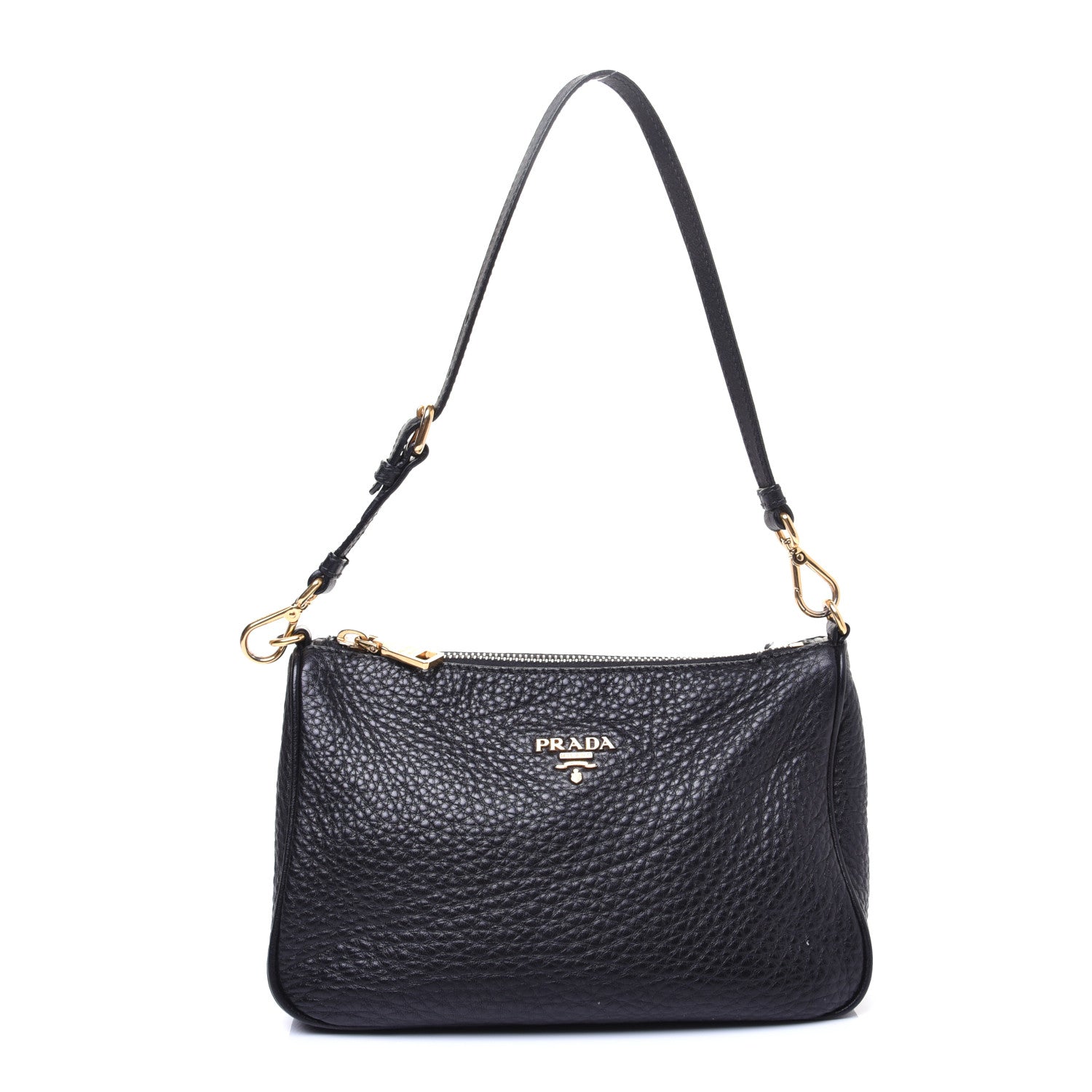 Prada Vitello Daino Pochette Bag Black 1 of 9