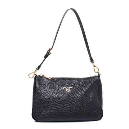 Prada Vitello Daino Pochette Bag Black 1 of 9