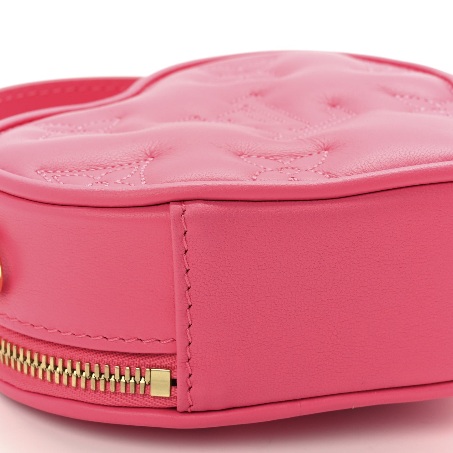 Calfskin Embroidered Monogram Pop My Heart Bag Pouch Dragon Fruit Pink