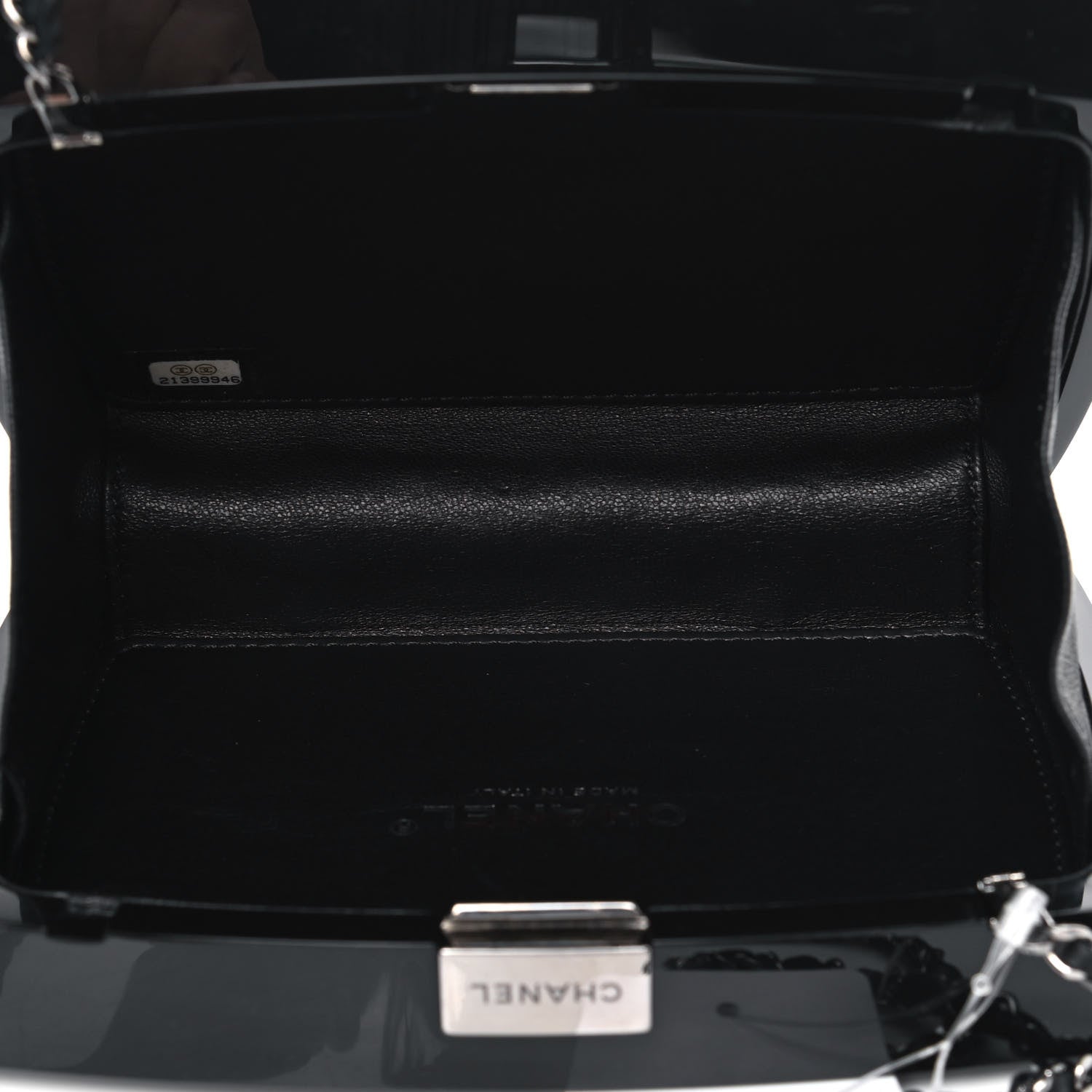 Chanel Plexiglass Compact Box Clutch Black 4 of 5