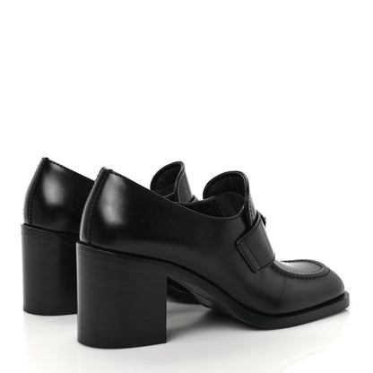Prada Spazzolato Metal Triangle Logo 85mm Loafers 37.5 Black 4 of 8