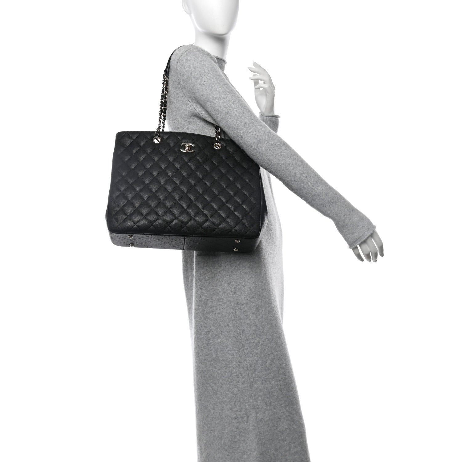 Chanel Caviar Quilted Large Shopping Tote Black 3 of 10