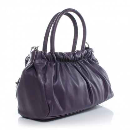 Prada Nappa Leather Bow Satchel Viola 3 of 10