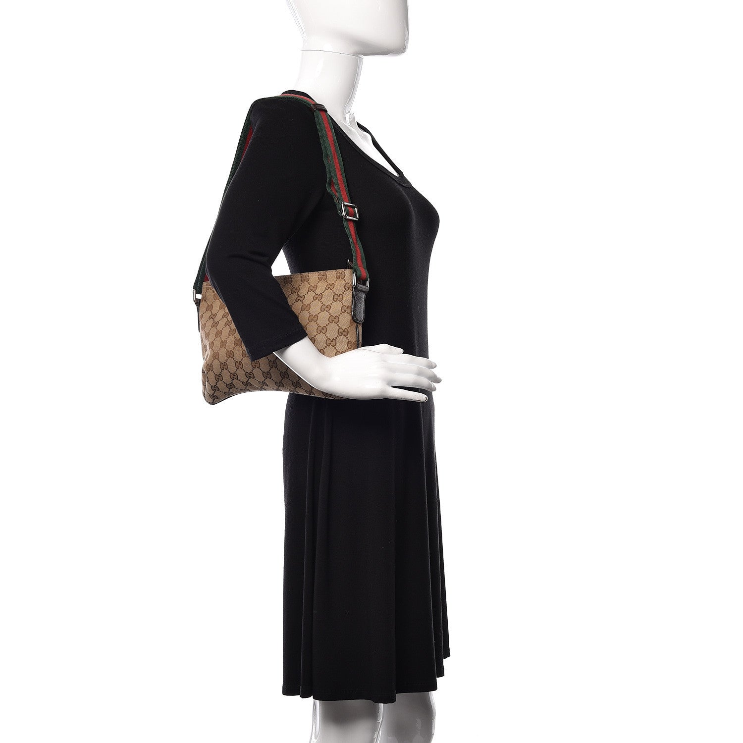 Gucci Monogram Web Small Flat Messenger Crossbody Dark Brown 1 of 12