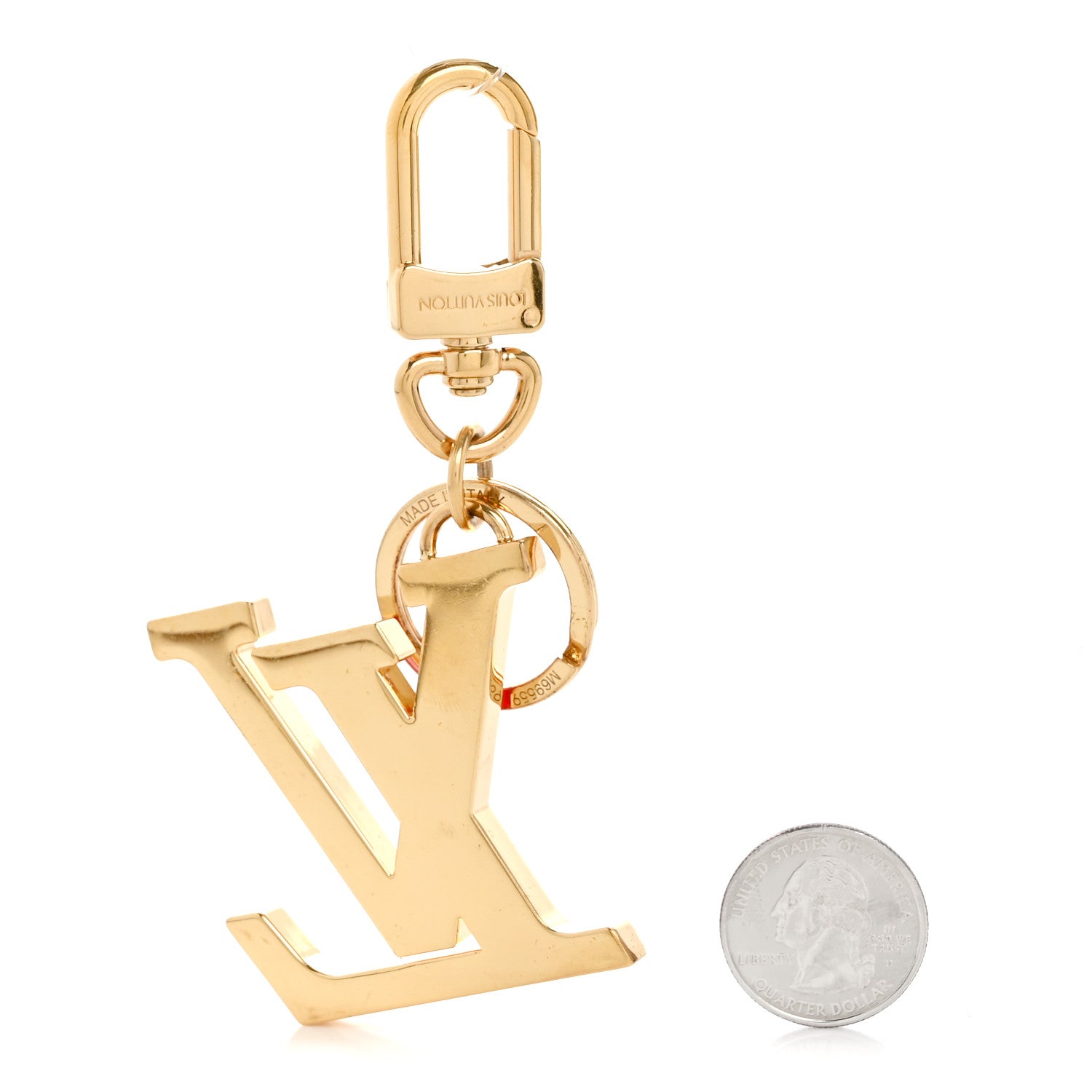 Louis Vuitton Metal LV Glass Bag Charm Key Holder Rouge Rose 2 of 3