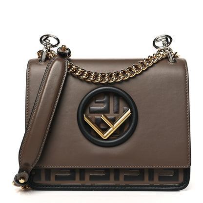 Fendi Vitello Century F is Fendi Bi-Color FF 1974 Embossed Small Kan I Shoulder Bag Maya Black 1 of 10
