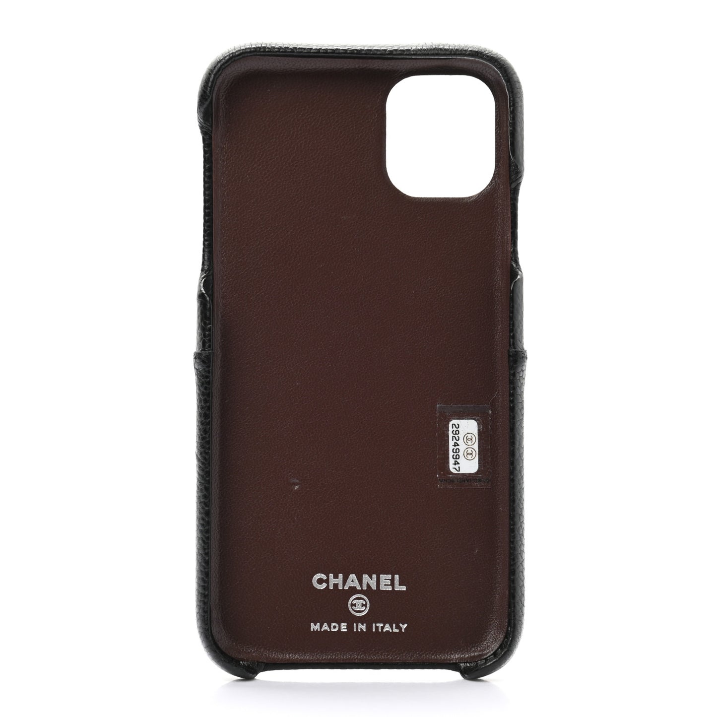 Caviar Quilted iPhone 11 Tech Case Black Burgundy