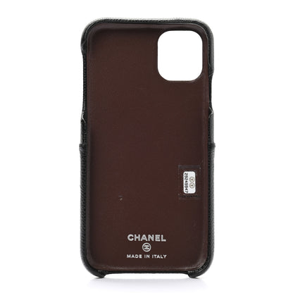 Chanel Caviar Quilted iPhone 11 Tech Case Black Burgundy 5 of 8