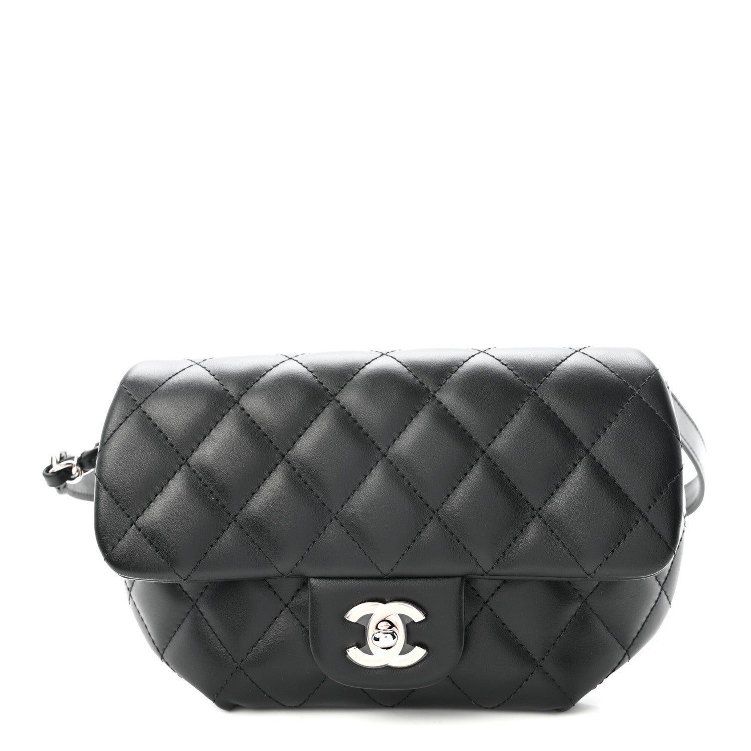 Chanel Calfskin Quilted CC Uniform Flap Belt Bag Black 1 of 11