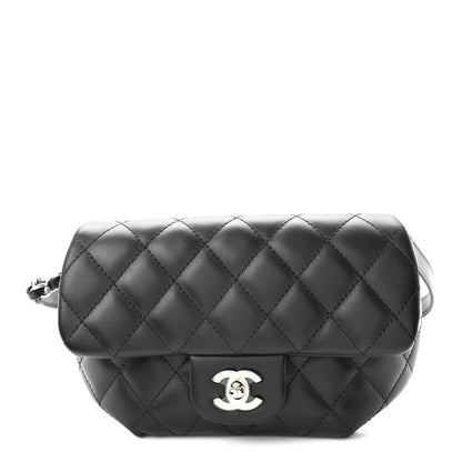 Chanel Calfskin Quilted CC Uniform Flap Belt Bag Black 1 of 11