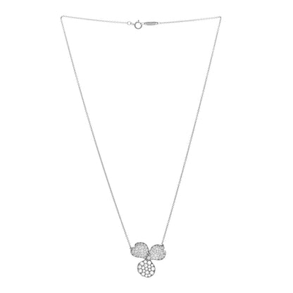 Tiffany Platinum Diamond Large Paper Flowers Pave Pendant Necklace 3 of 6