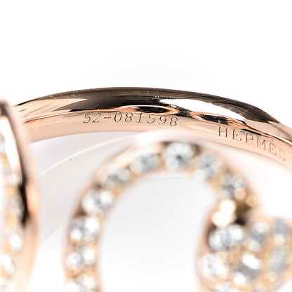 Hermes 18K Rose Gold Diamond Nausicaa Ring 52 6 5 of 8
