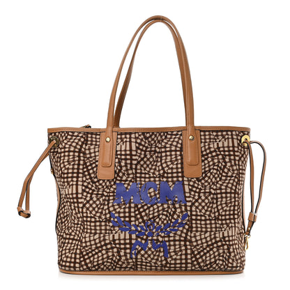 MCM Visetos Medium Liz Reversible Shopper Tote Cognac 3 of 13