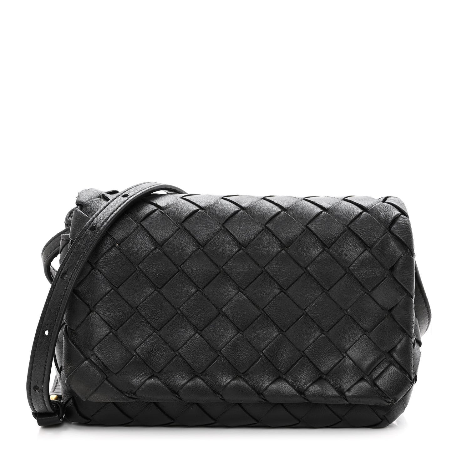Nappa Intrecciato Mini Crossbody Bag Black